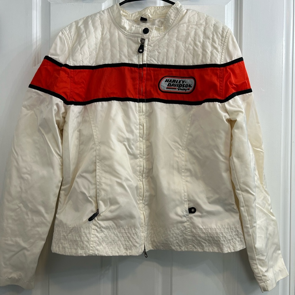 Harley-Davidson Women's Cream and Orange Jacket